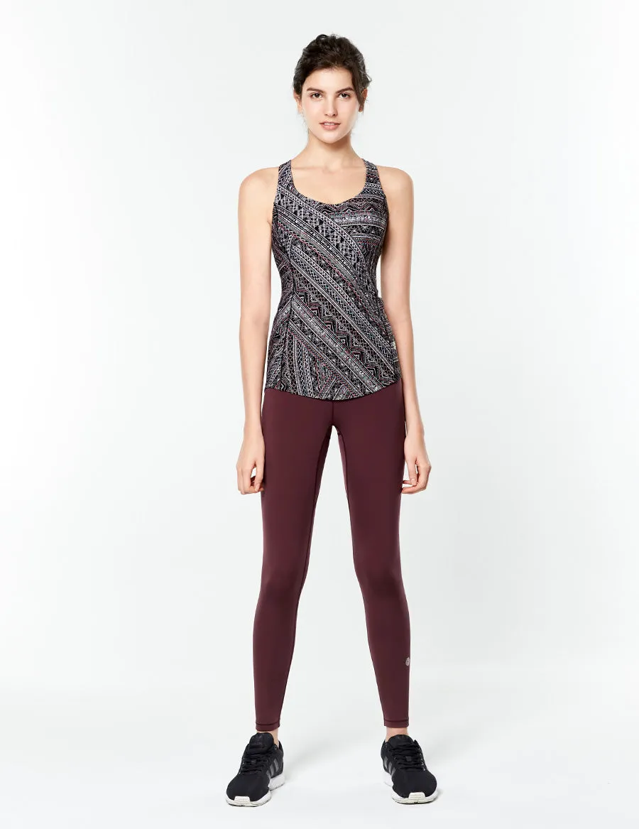 easyoga LESPIRO Stellate Tank - FC7 Geo Burgundy