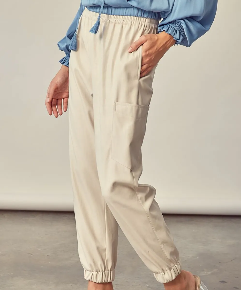 Eco Leather Cargo Jogger