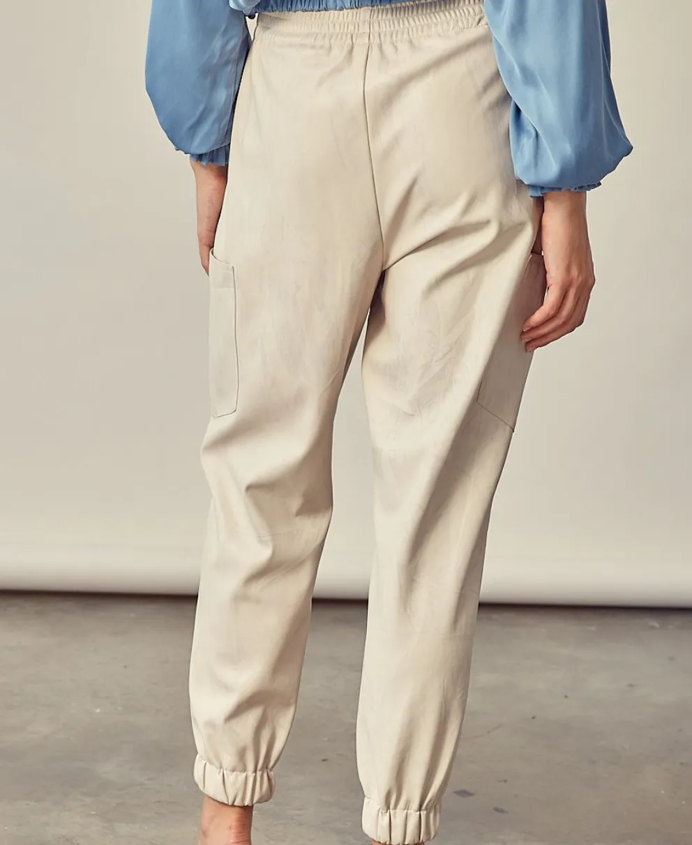 Eco Leather Cargo Jogger