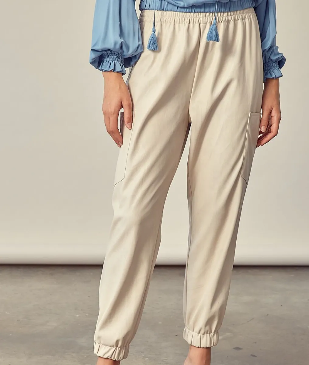 Eco Leather Cargo Jogger