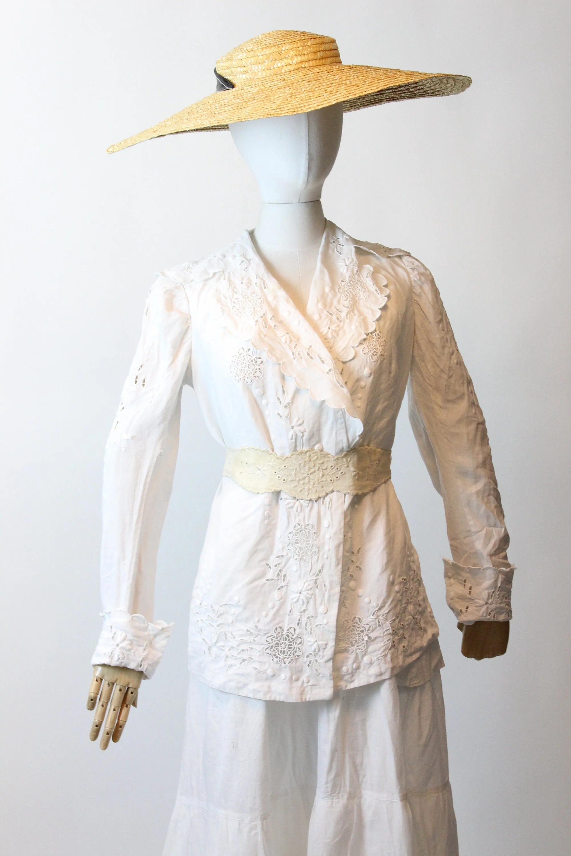 EDWARDIAN CUTWORK lace blouse jacket small medium | new spring summer