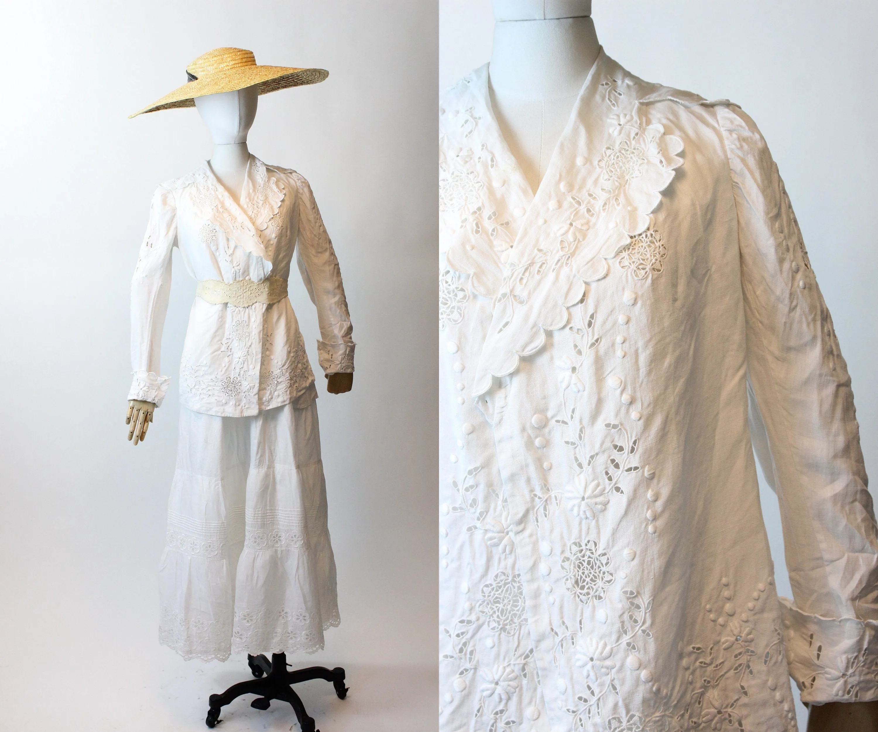 EDWARDIAN CUTWORK lace blouse jacket small medium | new spring summer