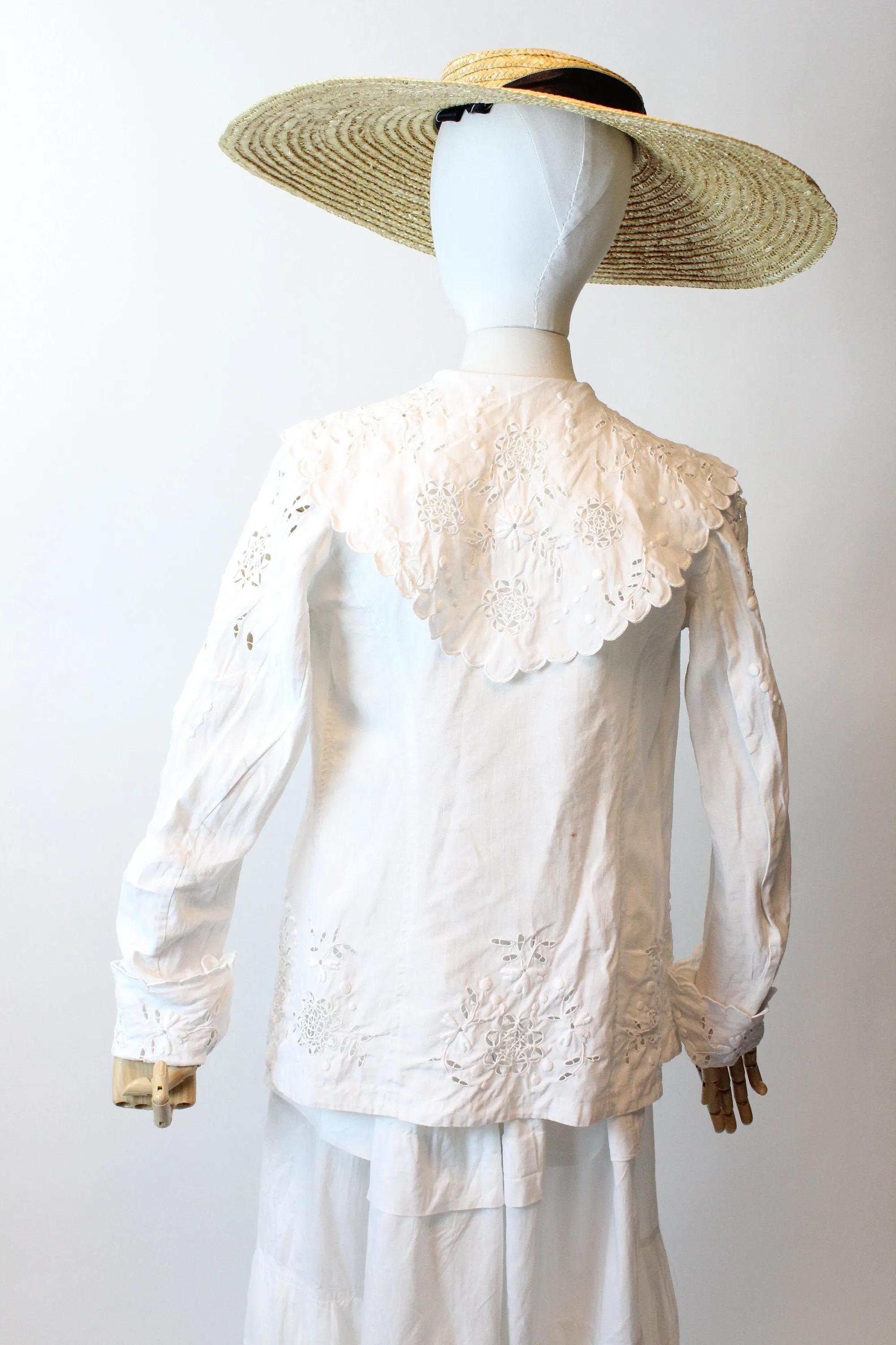 EDWARDIAN CUTWORK lace blouse jacket small medium | new spring summer