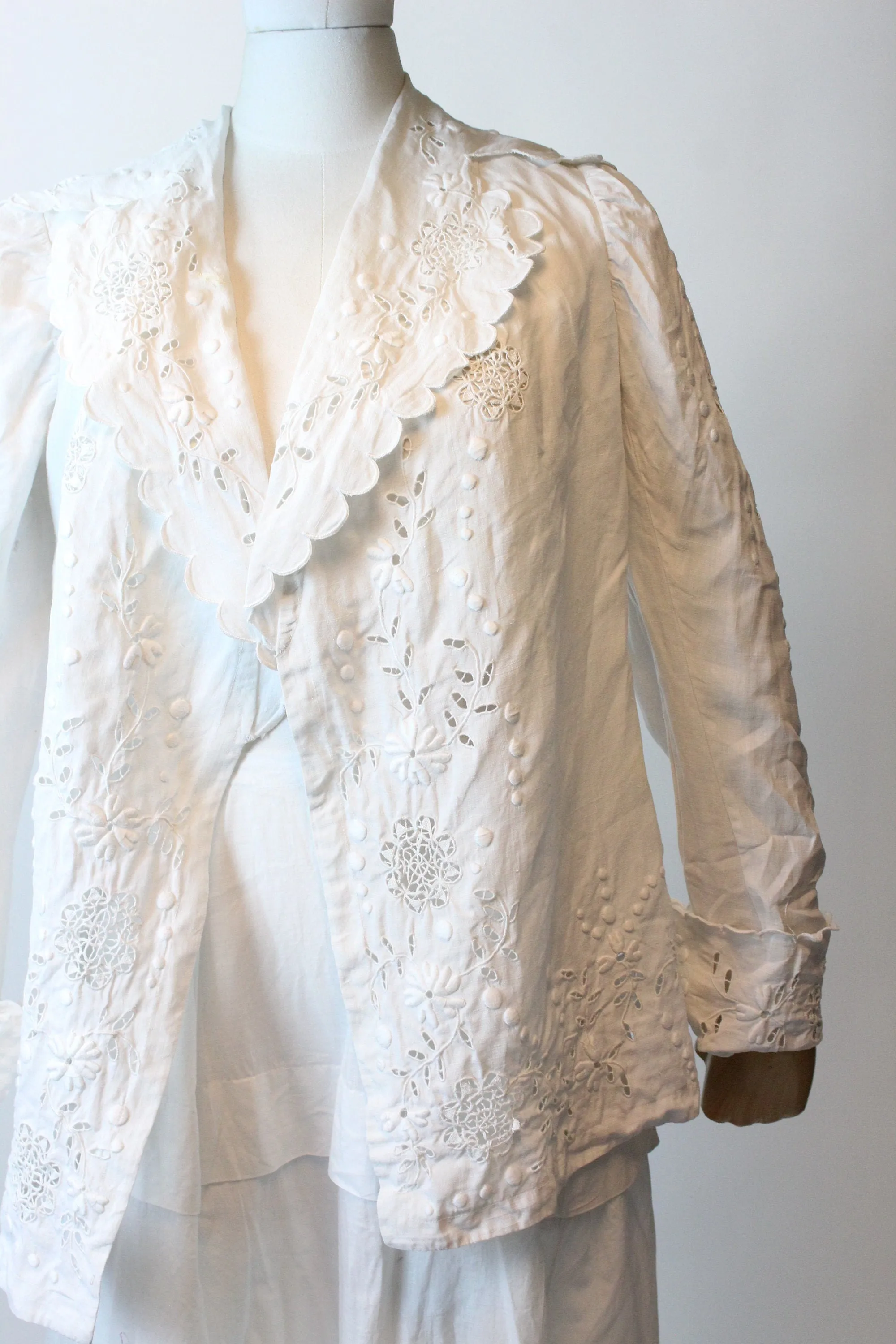 EDWARDIAN CUTWORK lace blouse jacket small medium | new spring summer