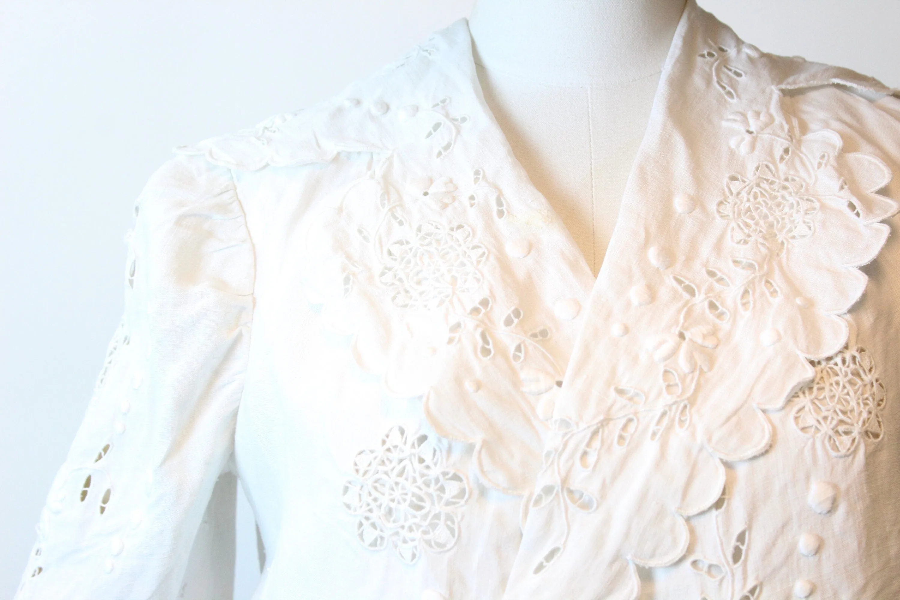 EDWARDIAN CUTWORK lace blouse jacket small medium | new spring summer