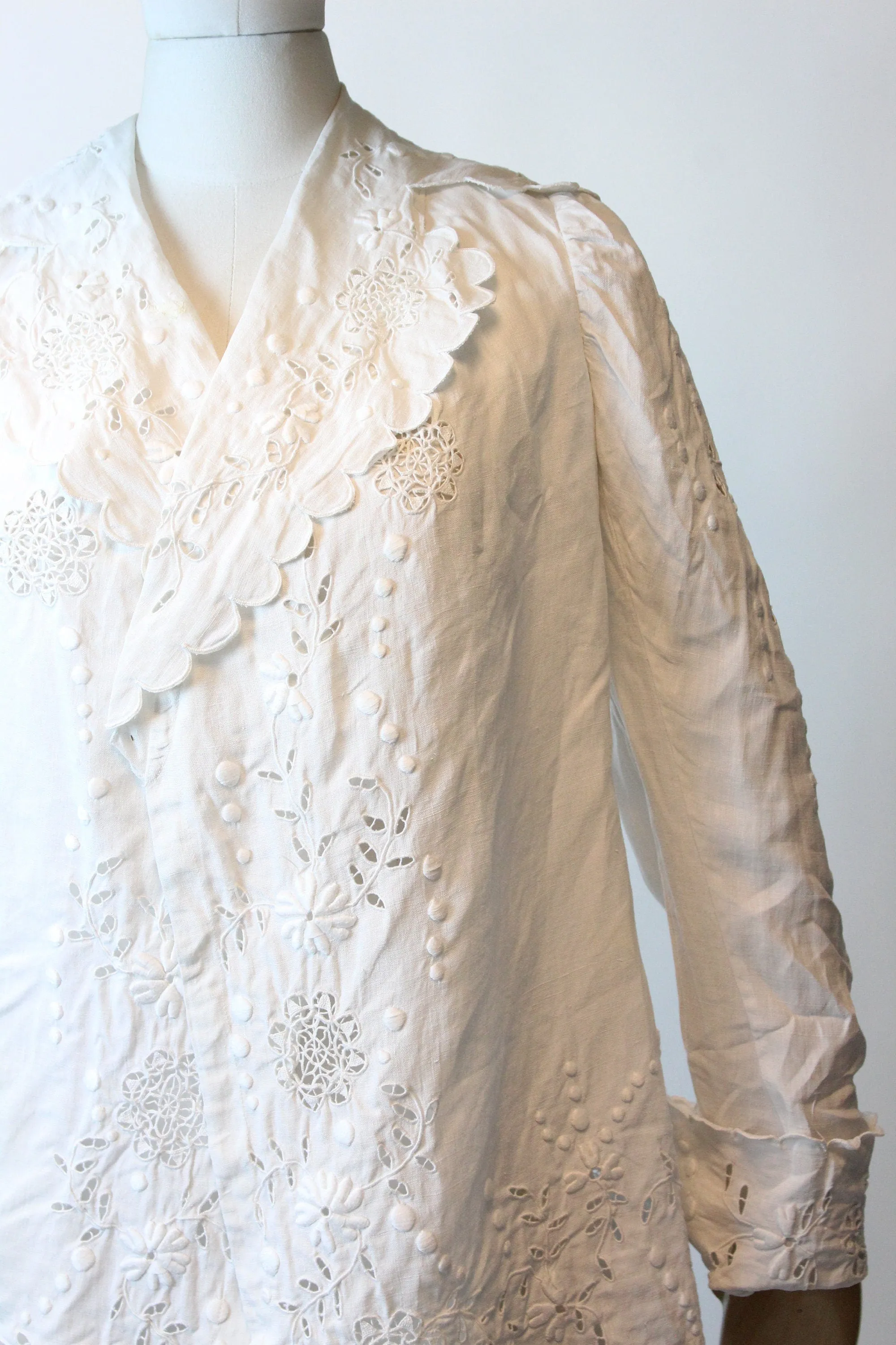 EDWARDIAN CUTWORK lace blouse jacket small medium | new spring summer