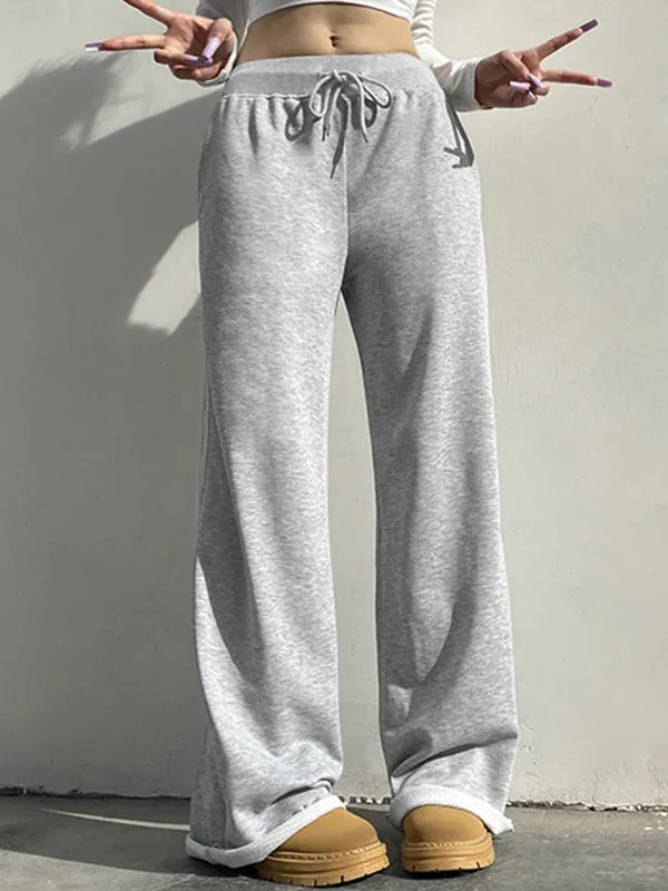 Einfarbige 2000s Lace Up Sweatpants