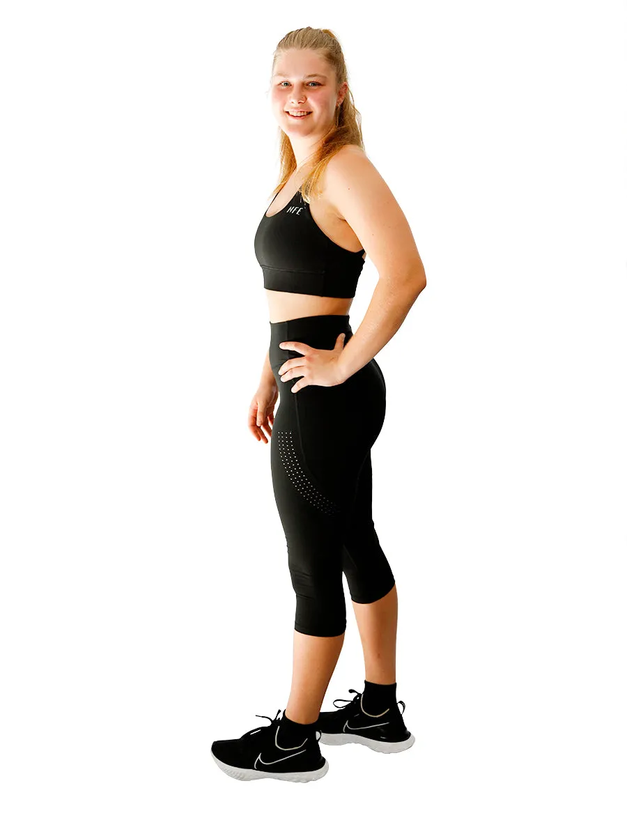 ESSENTIAL RANGE BLACK 3/4 LEGGINGS