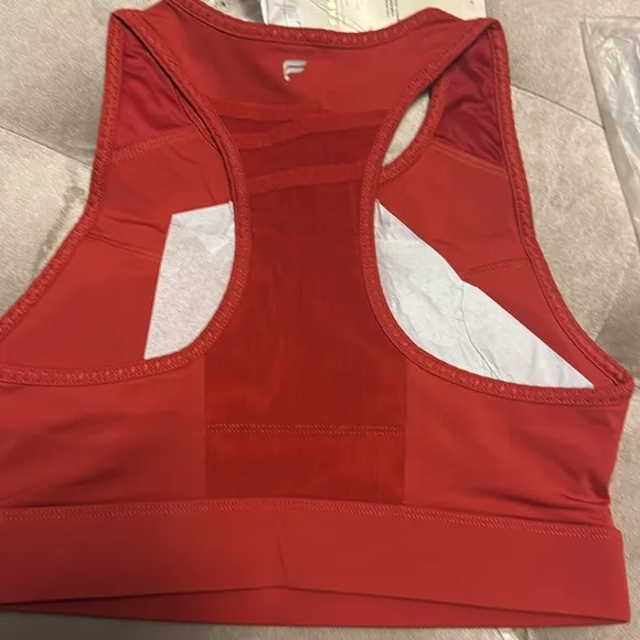 Fabletics Trinity, high impact sports bra, lava, new