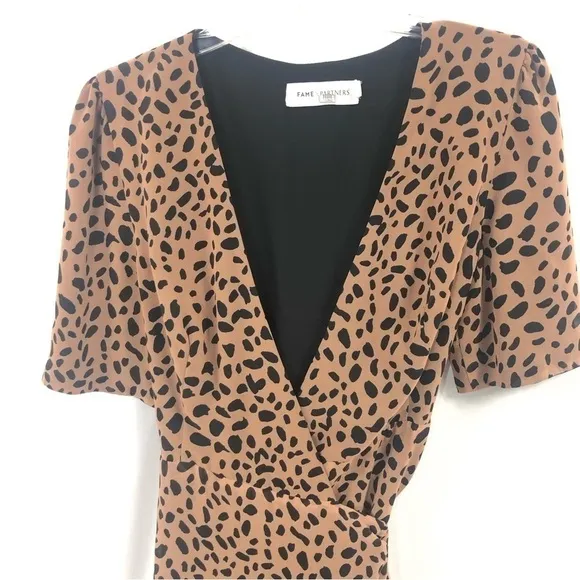 Fame and Partners Leopard Wrap Dress