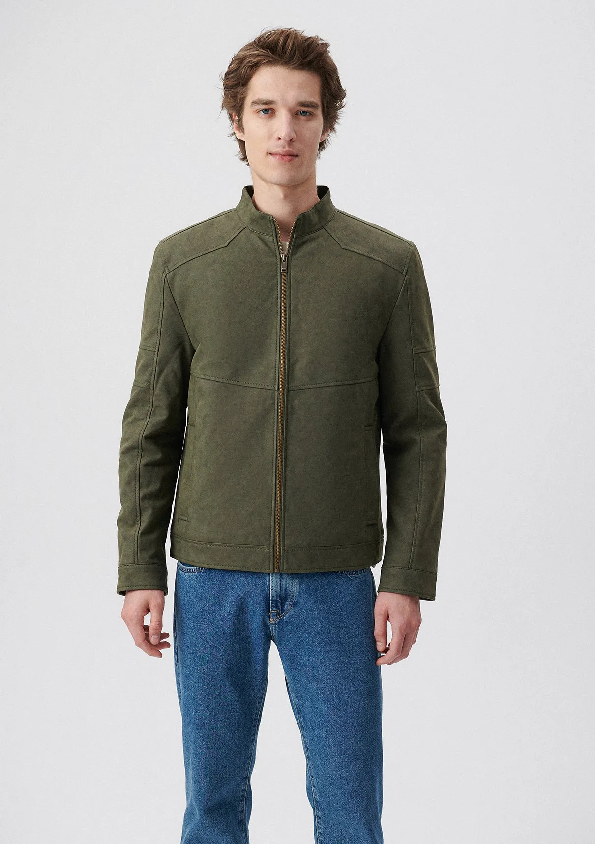 Faux Leather Green Jacket