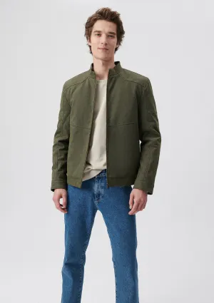 Faux Leather Green Jacket