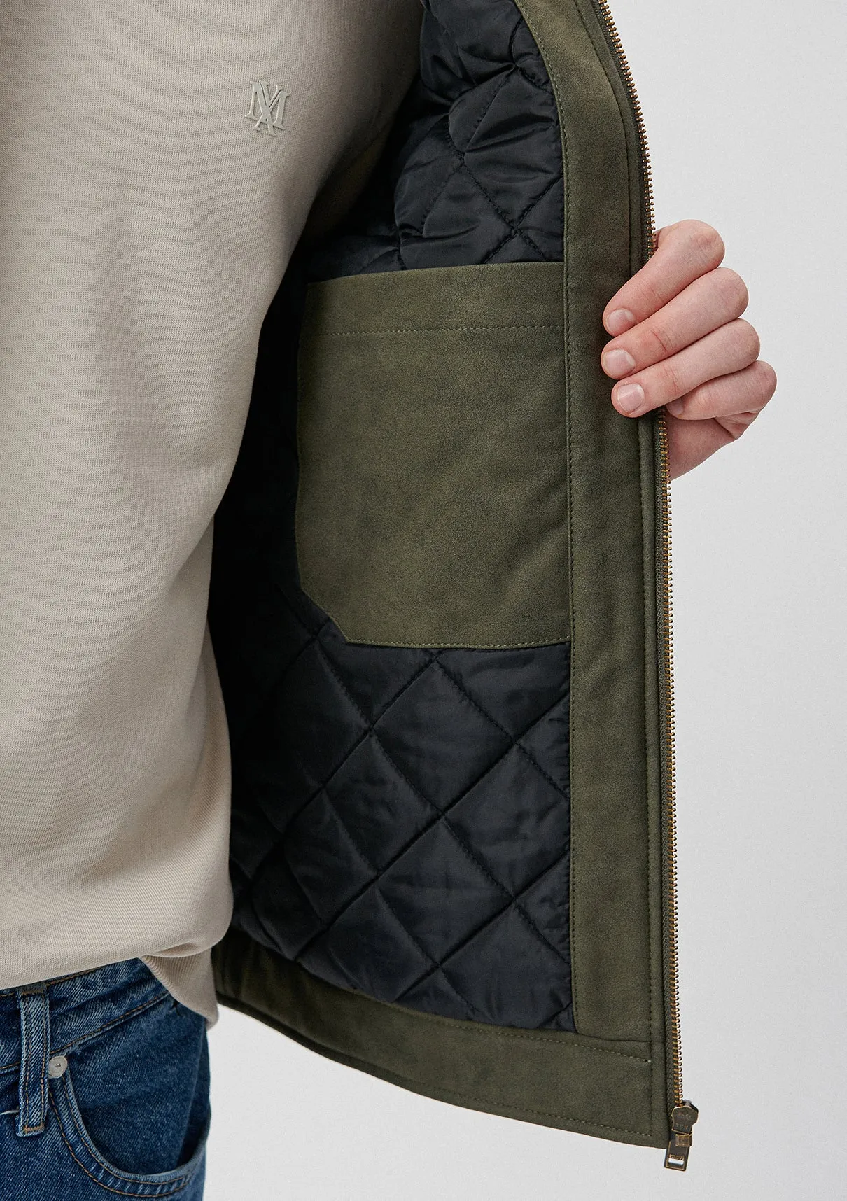 Faux Leather Green Jacket
