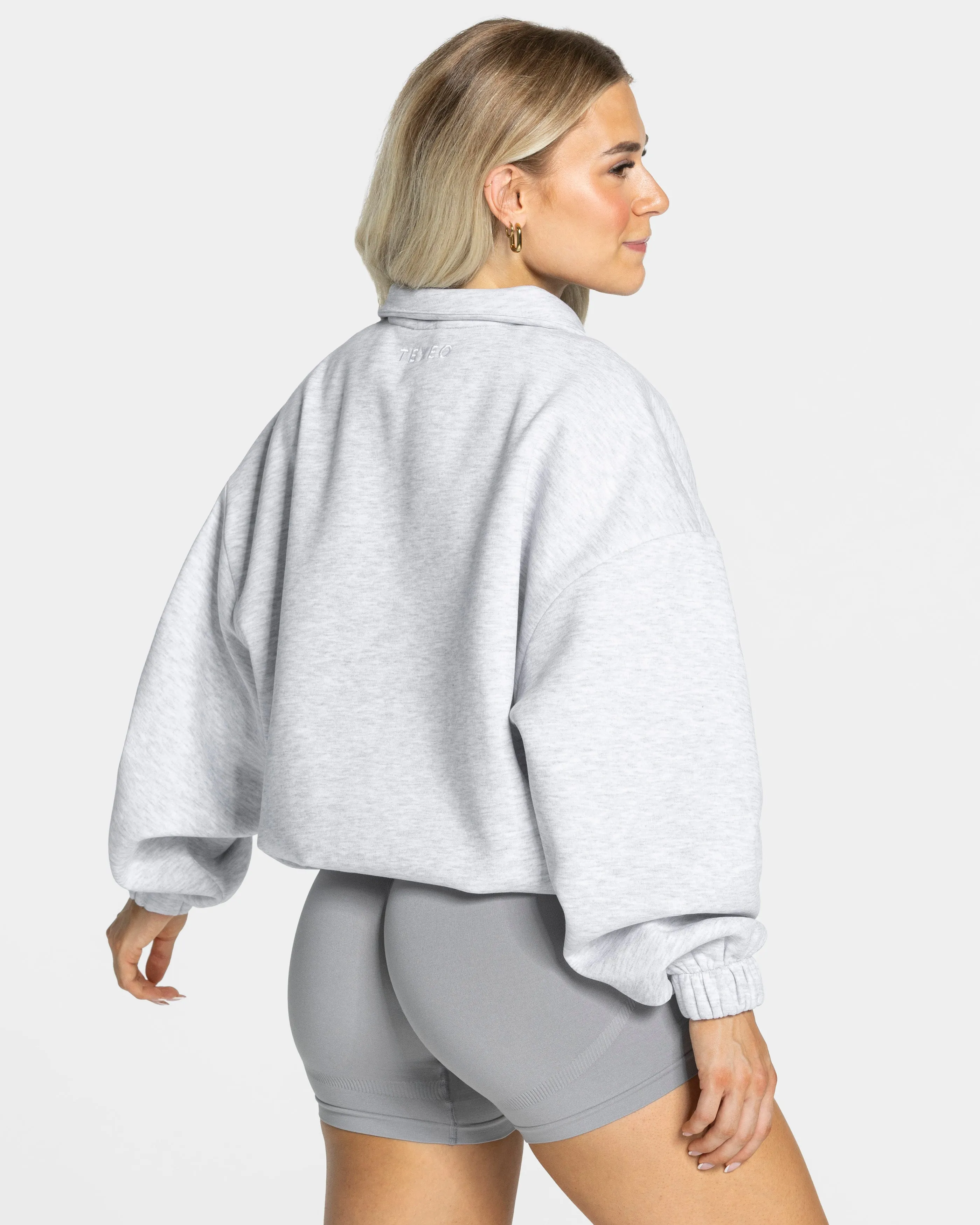 Femme Half Zip Sweater "Hellgrau"