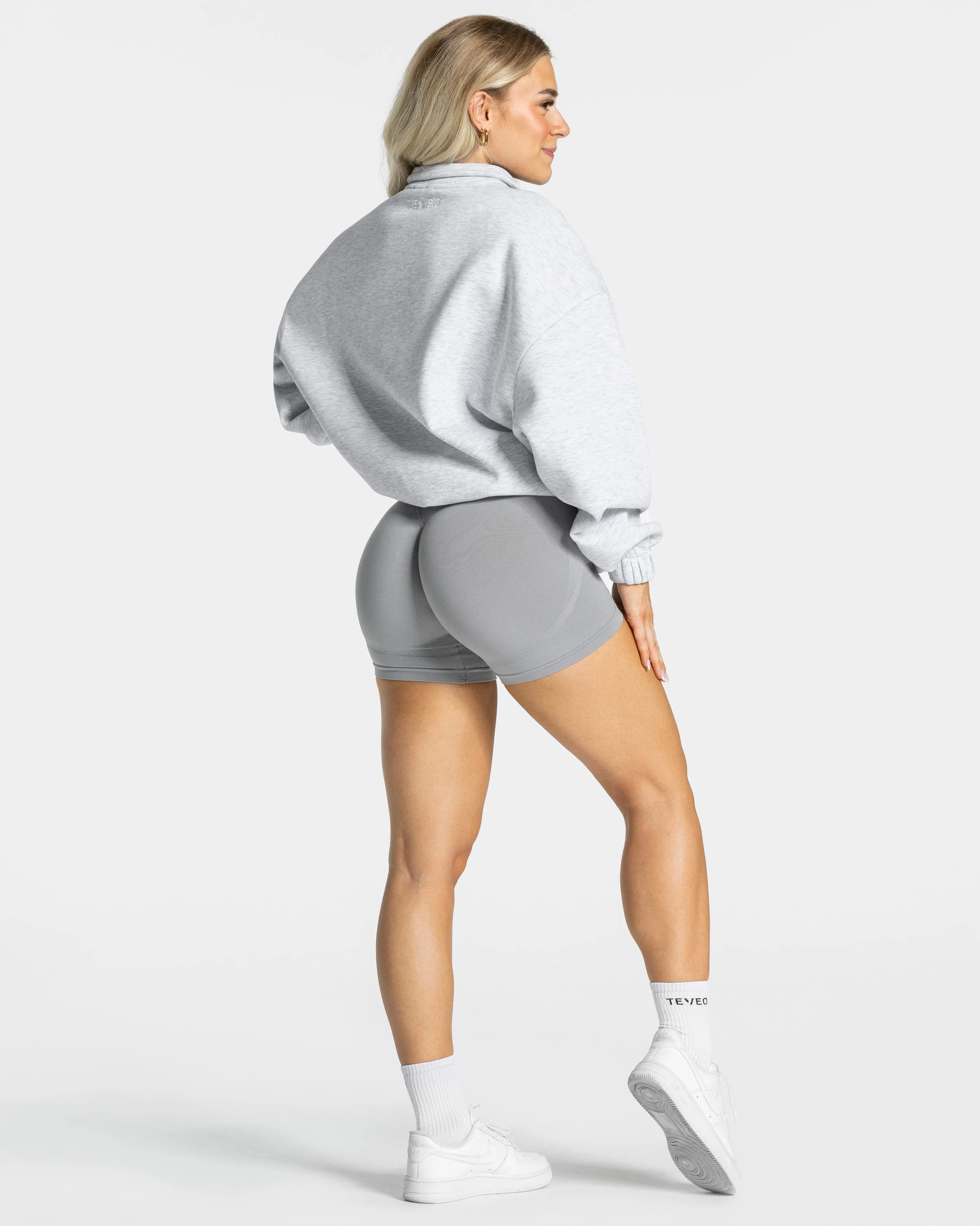 Femme Half Zip Sweater "Hellgrau"
