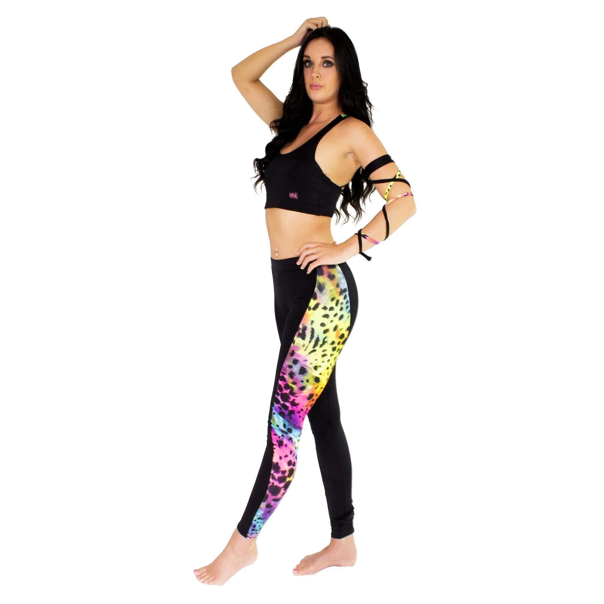 Fitness Leggings - Black / Rainbow