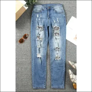 Flaunt your Inner Wild Child in Leopard Distressed Pocketed Jeans 🐆💥
