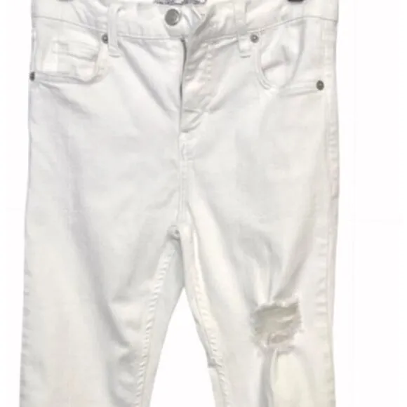 Free People Women’s White Distressed Skinny Jeans