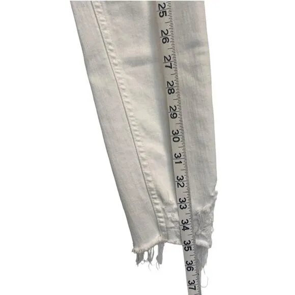 Free People Women’s White Distressed Skinny Jeans
