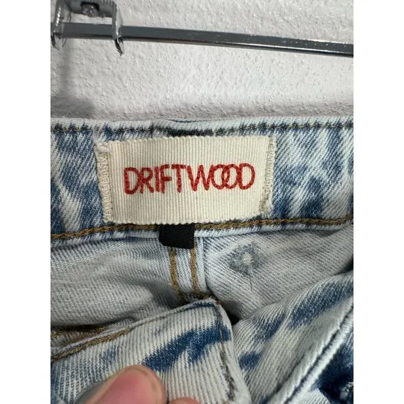 Free People x Driftwood Gizelle Distressed Embroidered Floral Ankle Jeans 29