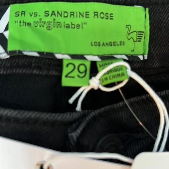 Free People x Sandrine Rose Black Distressed Ankle Skinny Jeans Size 29