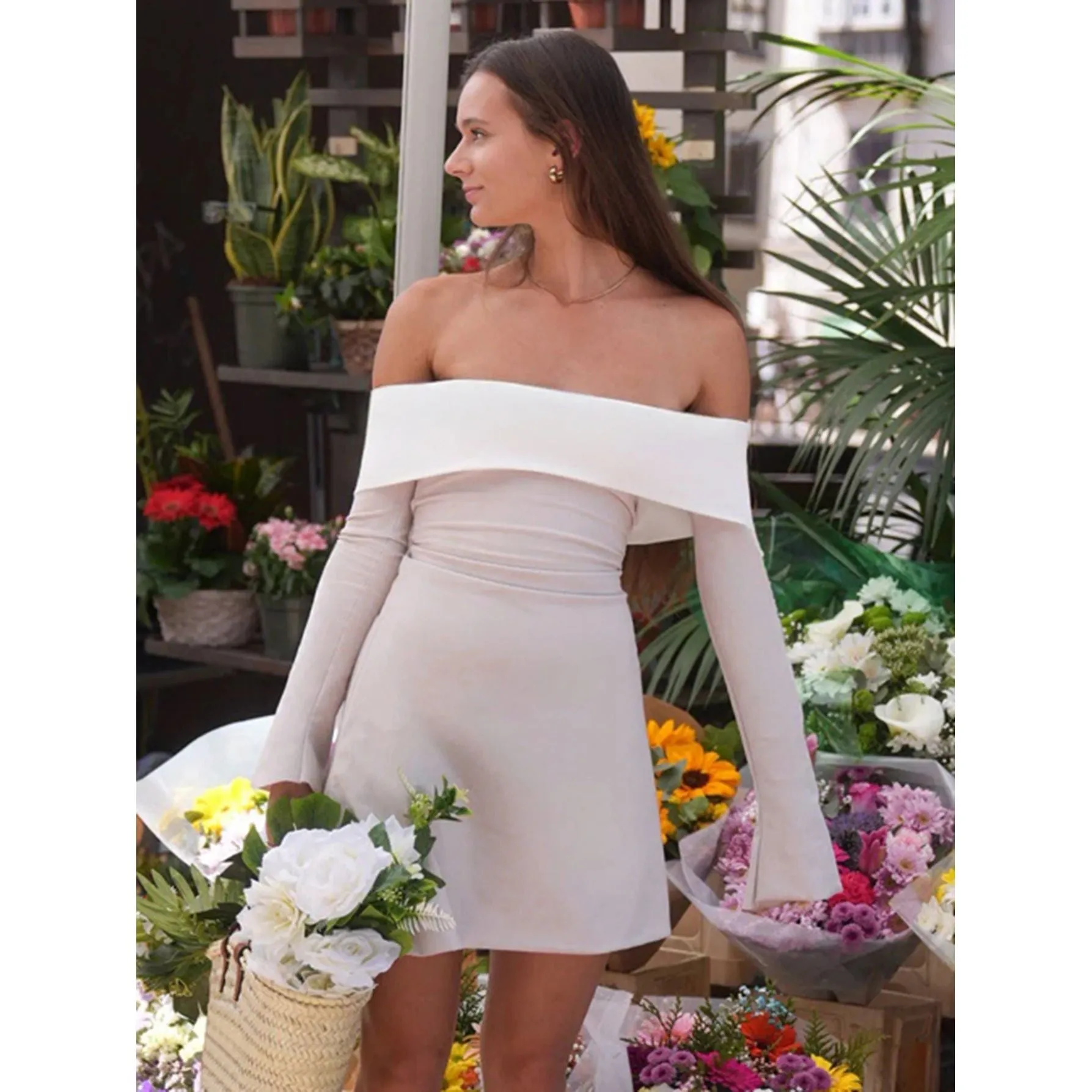 French style layered chest wrap dress