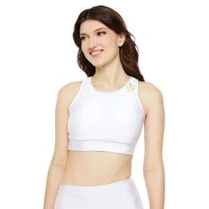 Fully Lined, Padded Sports Bra in White