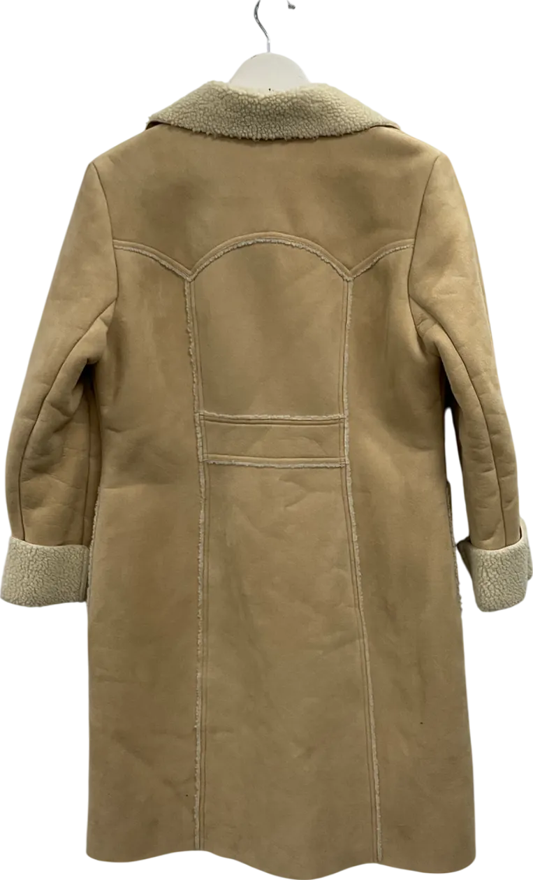 GAP Beige Faux Sheepskin Coat UK M