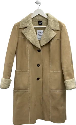 GAP Beige Faux Sheepskin Coat UK M