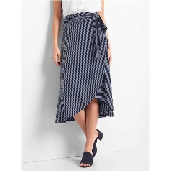 Gap wrap Striped Midi Skirt Large
