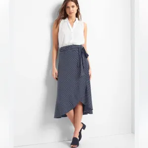 Gap wrap Striped Midi Skirt Large