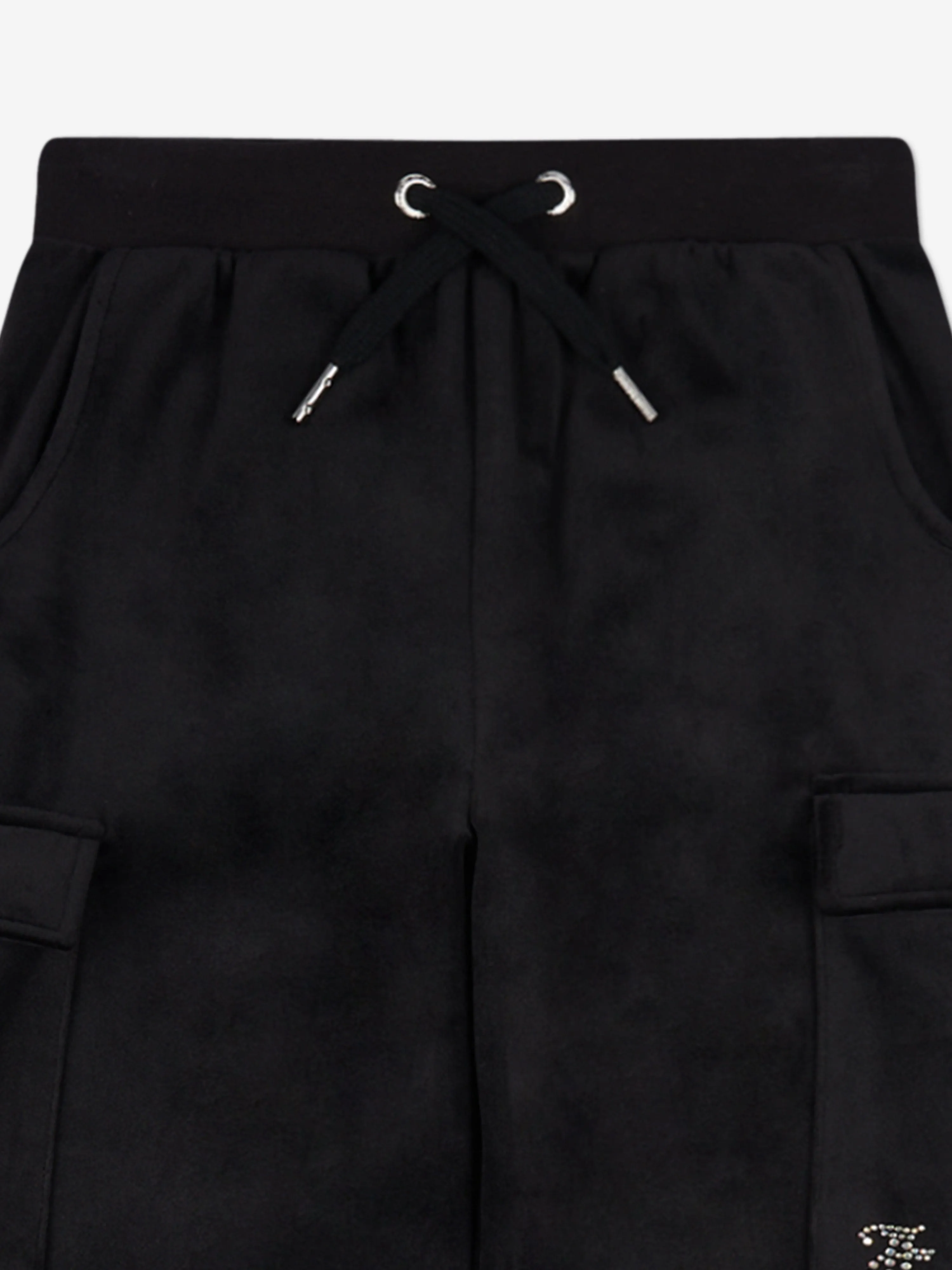 Girls Cargo Cuffed Joggers in Black