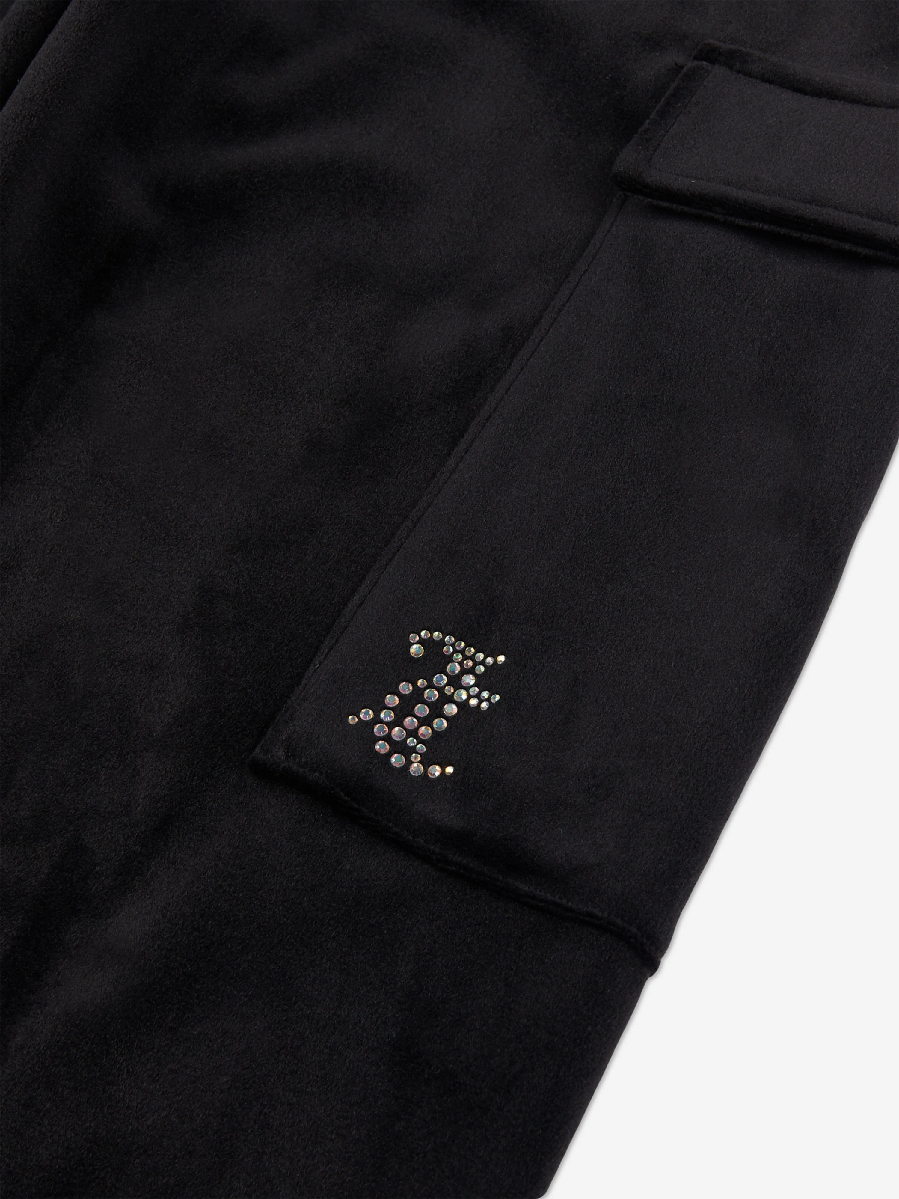 Girls Cargo Cuffed Joggers in Black