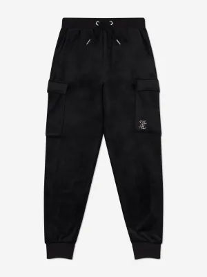 Girls Cargo Cuffed Joggers in Black