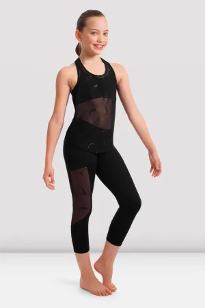 Girls Samira Bloch Logo Mesh Panelled Leggings