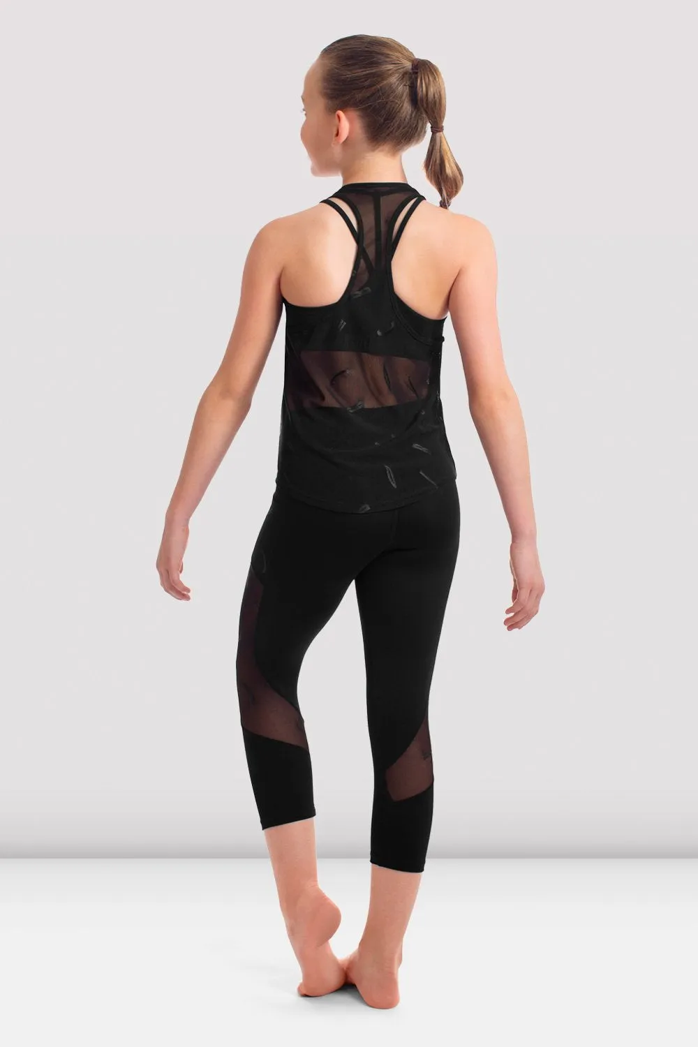 Girls Samira Bloch Logo Mesh Panelled Leggings