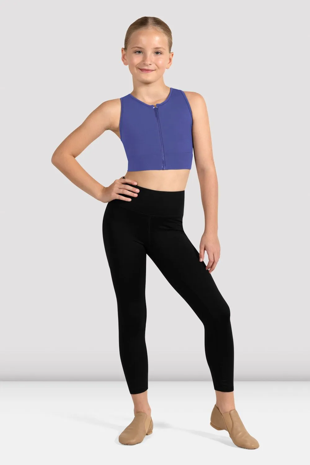 Girls Shan Zip Front Crop Top