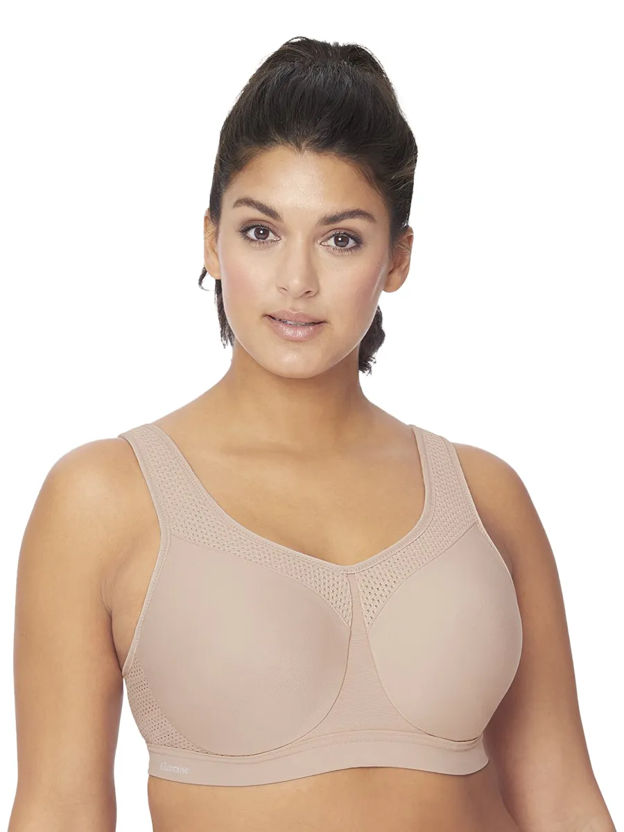 Glamorise Bra 9066 - High Impact Seamless Sports Bra - Cafe
