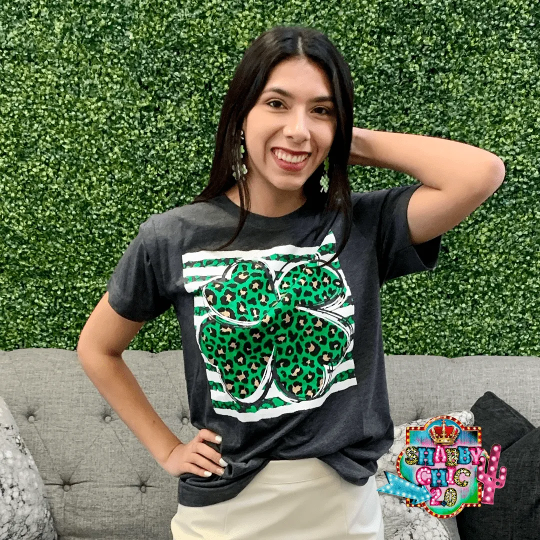 Gold Leopard Shamrock Tee