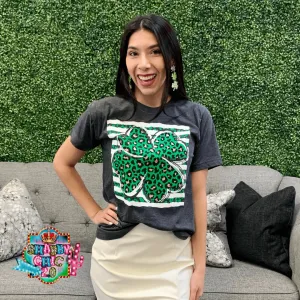 Gold Leopard Shamrock Tee