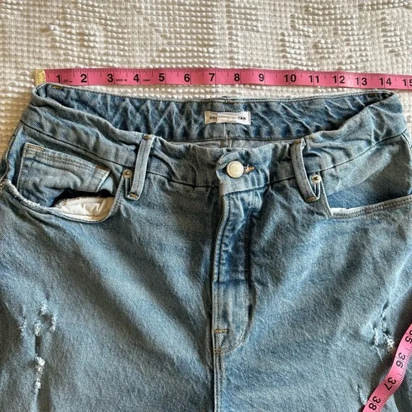 Good American Good Classic Distressed Hi-Rise Jeans GC062T Women Size 8/29