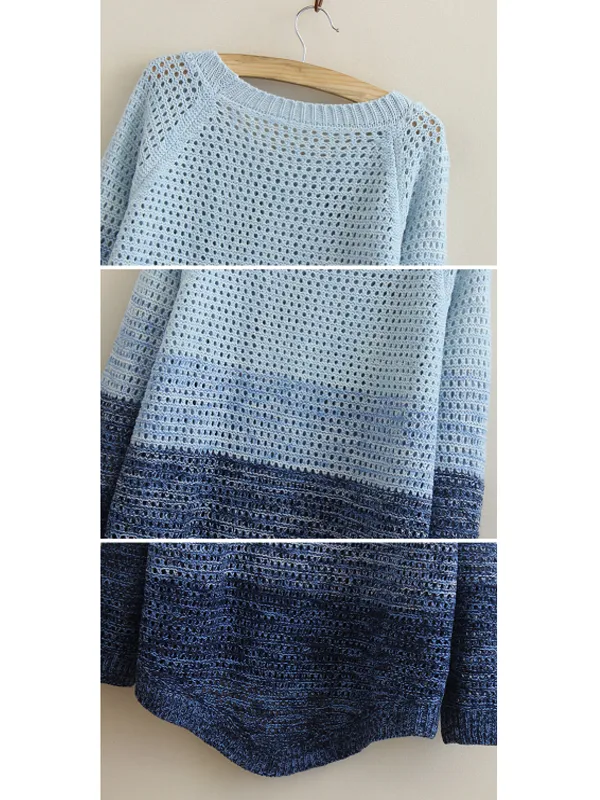 gradient mesh knit sweater