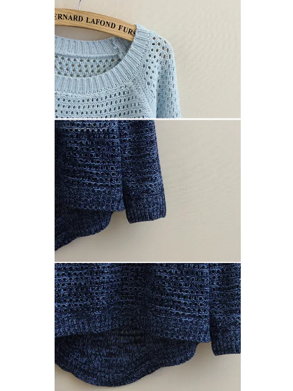 gradient mesh knit sweater