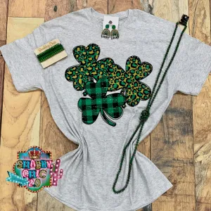 Green Cheetah Clover Tee