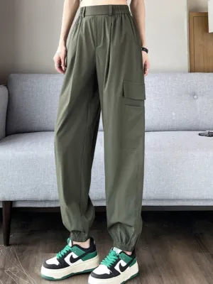 Green Solid Cargo Jogger