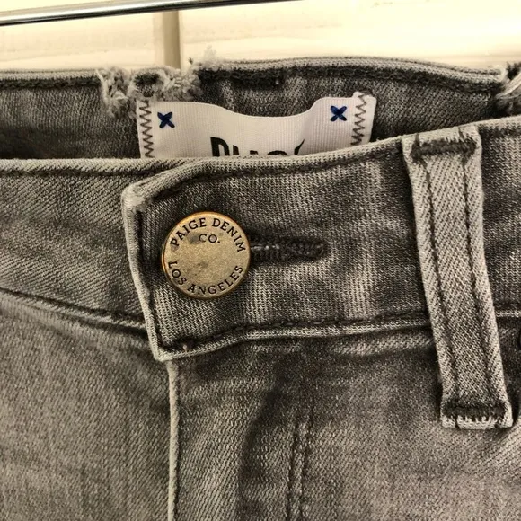 Grey Paige Verdugo Ultra Skinny Distressed Jeans Size 25