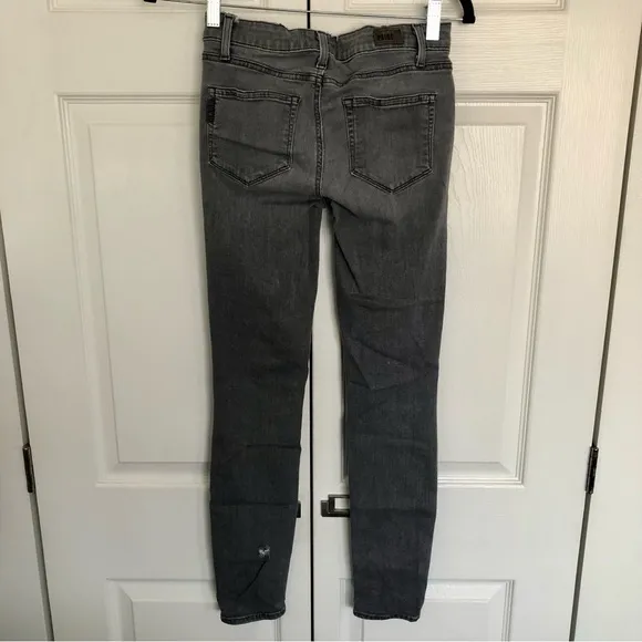 Grey Paige Verdugo Ultra Skinny Distressed Jeans Size 25