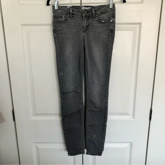 Grey Paige Verdugo Ultra Skinny Distressed Jeans Size 25