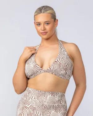 Halter Rib Bralette - Cinnamon Zebra