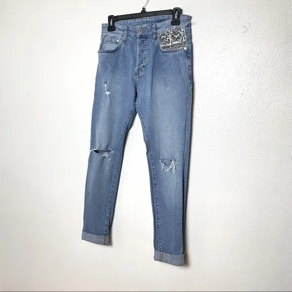 H&amp;M Distressed Denim Jeans Pant. Blue. Sz 28/32.